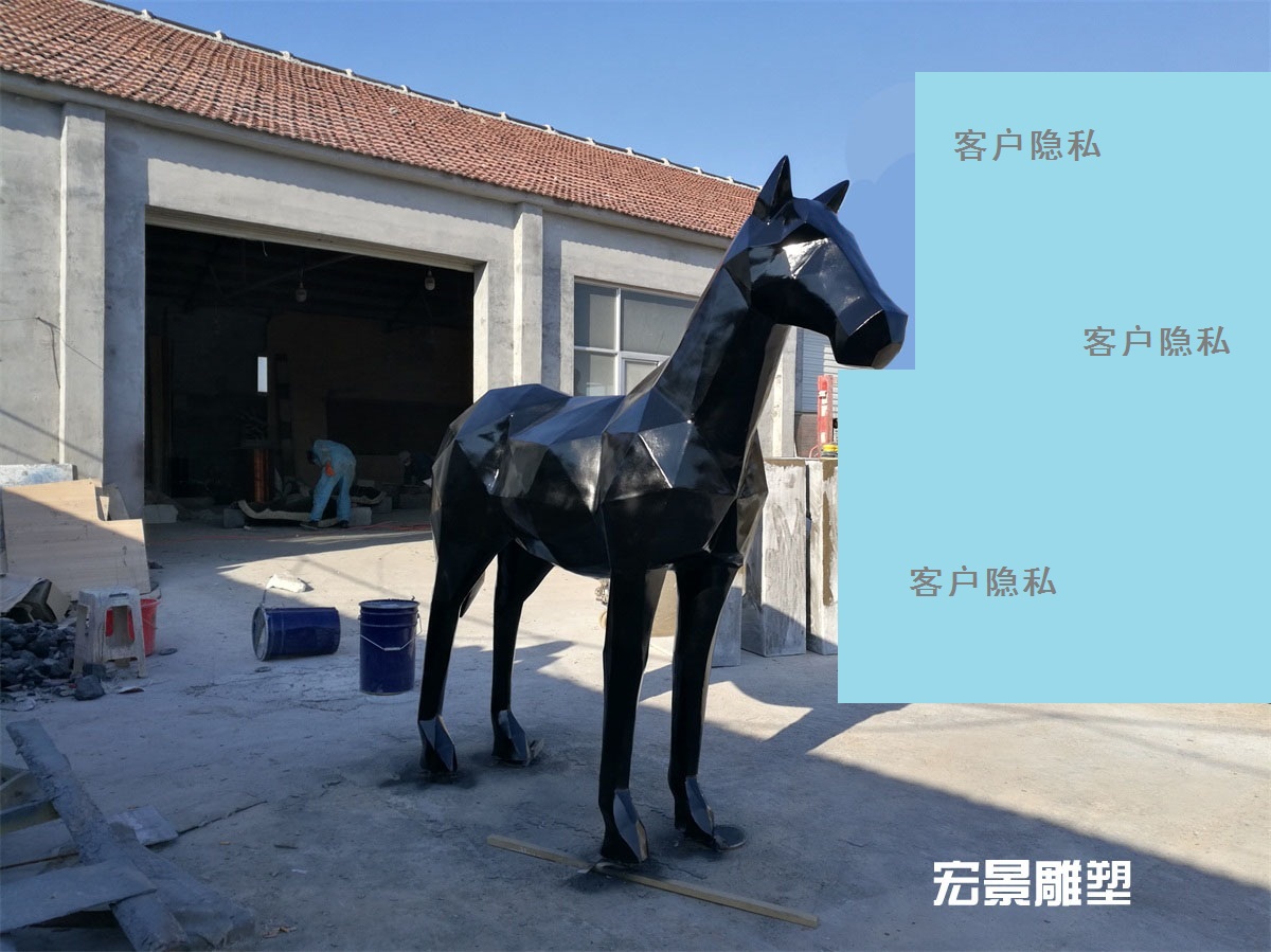 hj3603 抽象馬雕塑_濱州宏景雕塑有限公司