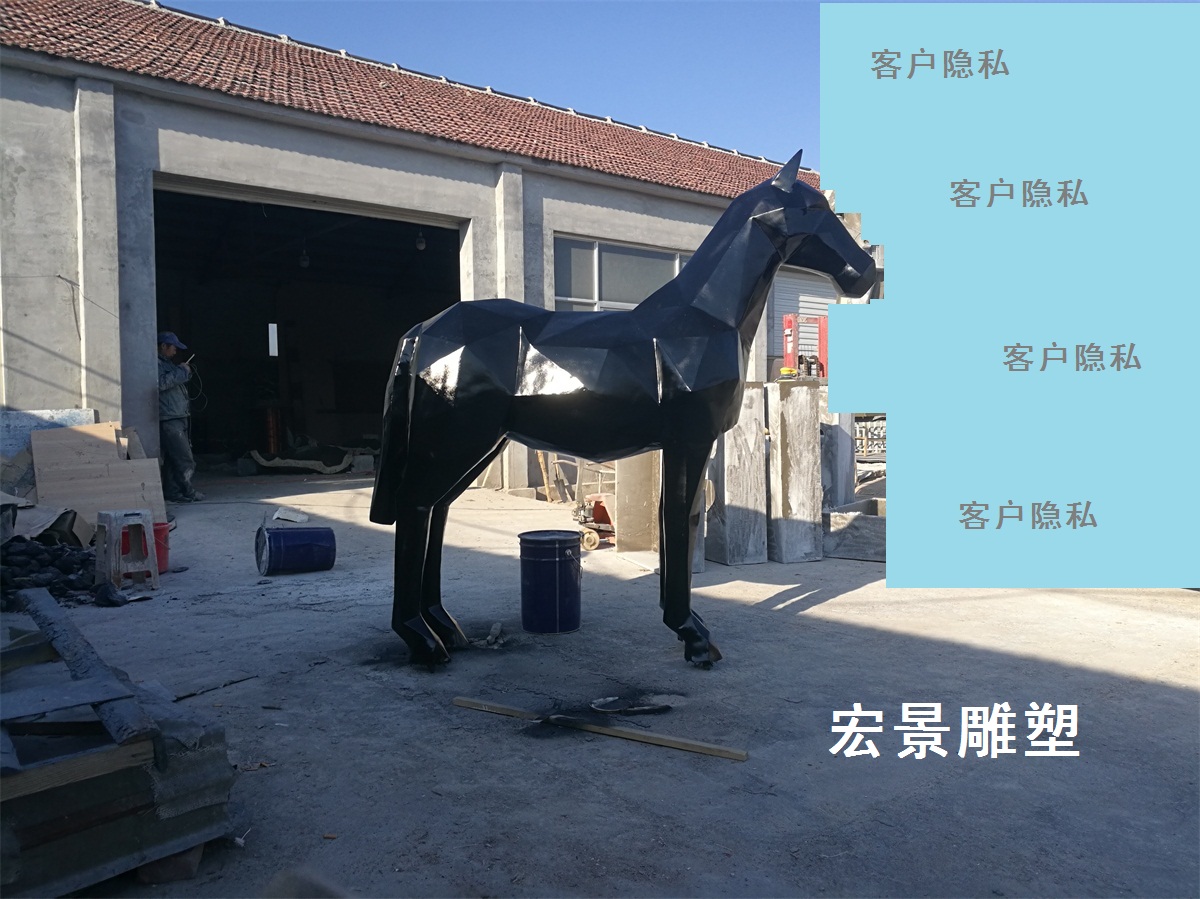 hj3610 抽象馬雕塑_濱州宏景雕塑有限公司