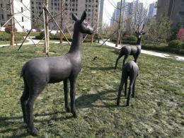 hj2573 玻璃鋼小鹿雕塑_玻璃鋼小鹿雕塑_濱州宏景雕塑有限公司
